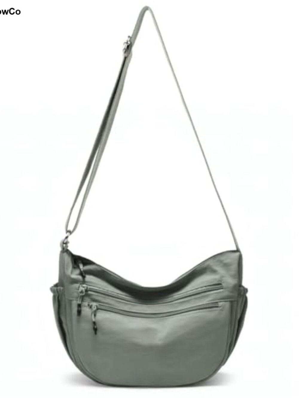 Nylon Crescent Crossbody Bag Multi-Pocket Hobo Shoulder Bag Adjustable Strap